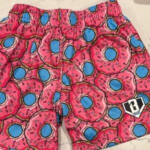 Baseball Lifestyle 101 Pink Donut Pattern Kids Shorts